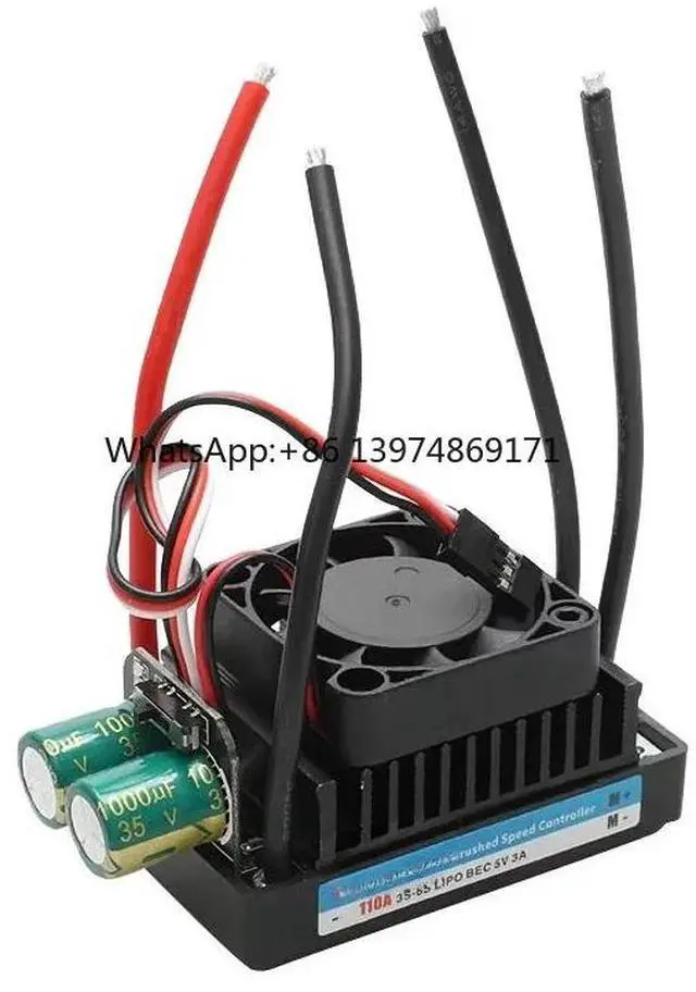 Alt view image 3 of 3 - 1PCS Upgraded Version DIY RC Robotic Mower Motor 12V 24V 110A Dual-way Brushed ESC 1000W Speed Controller with Cooling Fan