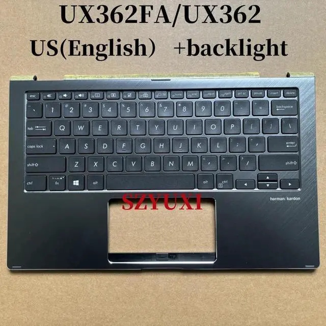 Main image of 100%US English For UX362 UX362FA Laptop keyboard Palmrest Assembly Upper case cover backlight 90NB0JC1-R31US0