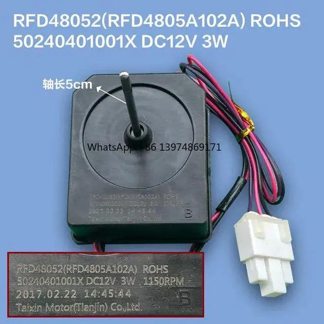 Alt view image 2 of 3 - 12V 3W Refrigerator Fan Motor Replacement Part Compatible with RFD48052 RFD4805A102A Model 50240401001X Fridge Motor Accessories