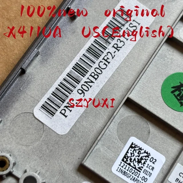 Alt view image 3 of 3 - 100%US English For X411 X411U X411UA laptop keyboard Palmrest Assembly TOP cover C case No-backlight 90NBGF2