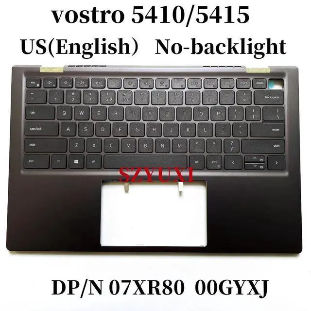 Main image of 100%US English For vostro 5410 5415 Laptop Keyboard Palmrest Upper Case TOP Cover No-backlight 7XR80 0GYXJ