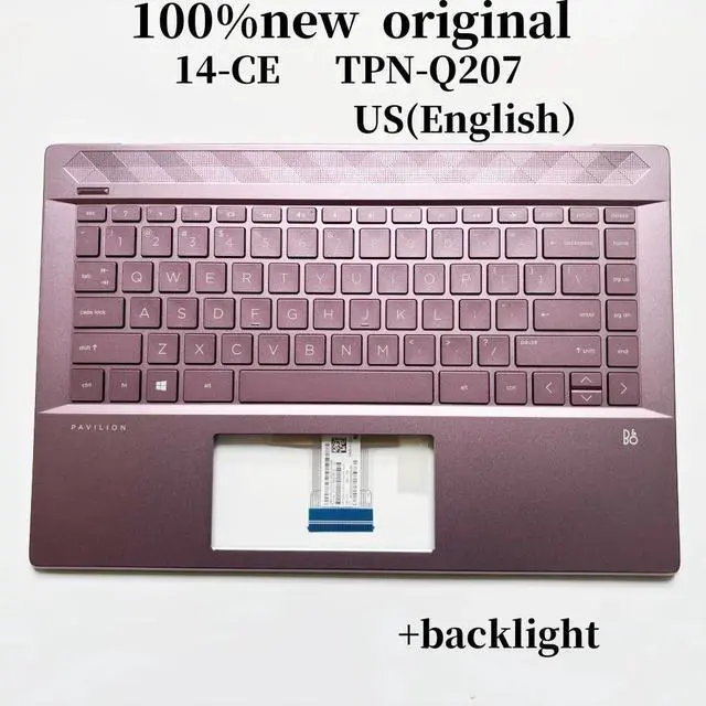 Main image of 100%US English TPN-Q207 ForPavilion 14-CE keyboard Palmrest Assembly with backlight
