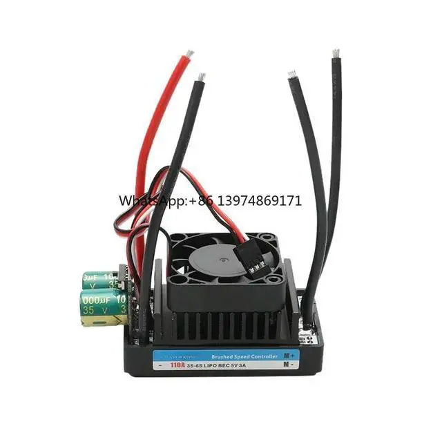 Alt view image 3 of 3 - 1PC Upgraded 12V 24V 110A Bidirectional Brushed ESC 1000W Speed Controller For DIY RC Robot Lawn Mower With Cooling Fan 5V3A UBE