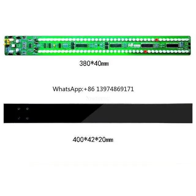 Alt view image 2 of 3 - Nvarcher Dual 40 LED Level Indicator Stereo Audio Music Spectrum Green Red VU-Meter With Voice Control Case DC5V