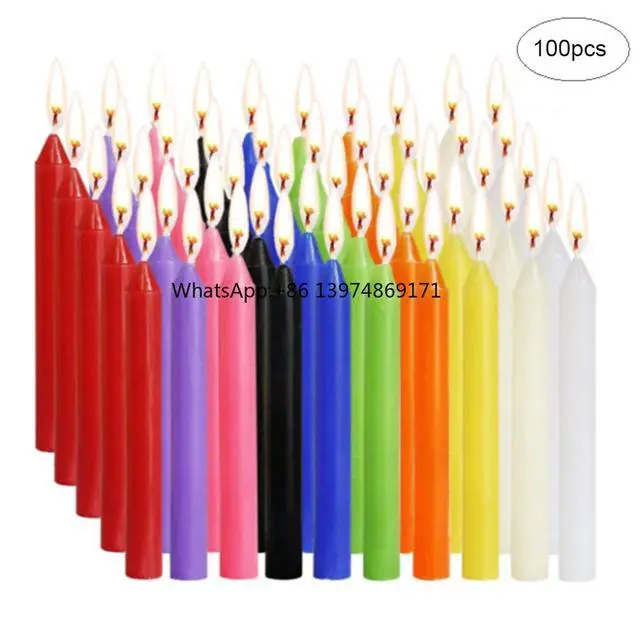 Alt view image 2 of 3 - 100pcs colored candles Mini Taper Candle, Great For Casting Chimes, Rituals, Spells, Wax Play & More,ChristmasDecor