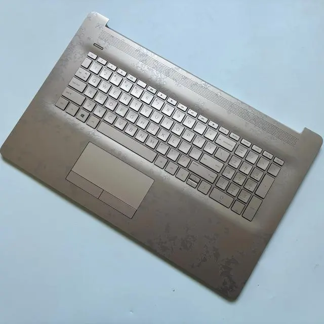 Alt view image 3 of 3 - 100%US English For17-CA 17-BY keyboard Palmrest Assembly TOP COVER No-backlight GOLD