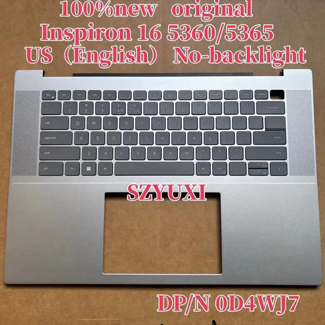 Main image of 100%US Silver For Inspiron 16 5630 5635 laptop keyboard Palmrest Assembly TOP cover C case No-backlight D4WJ7 0D4WJ7