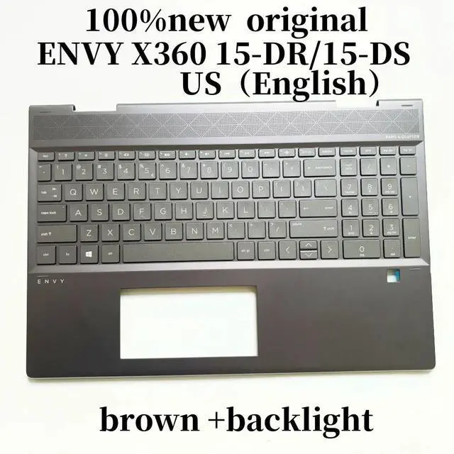 Main image of 100%US English ForNVY X360 15-DS 15-DR 15M-DS keyboard Palmrest Assembly with backlight L54923-001