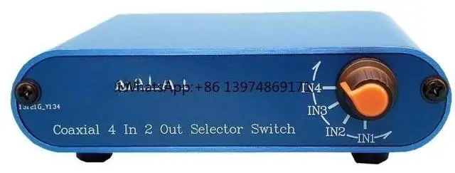 Alt view image 2 of 3 - Nvarcher 4-in-2-out passive lossless HiFi multi-channel coaxial audio switch signal selector