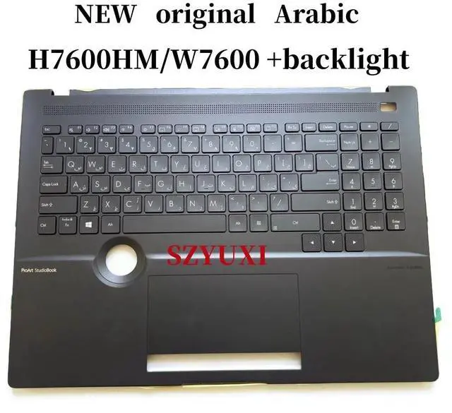 Main image of 100%Arabic AR For H7600 W7600 H7600H H7600HM laptop keyboard Palmrest Assembly TOP cover C case backlight 90NB0VD1