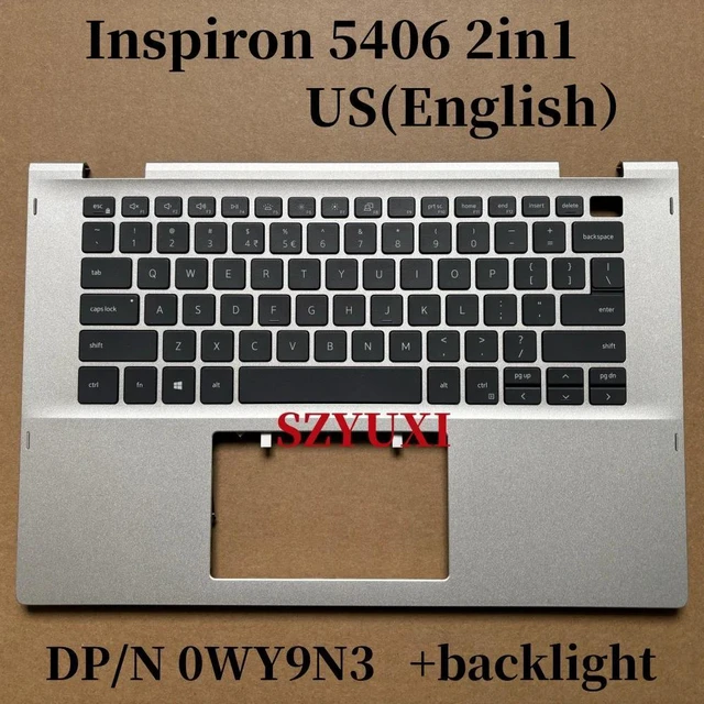Main image of 100%US English For Inspiron 14 5406 laptop keyboard Palmrest Keyboard Assembly TOP cover with backlight WY9N3 50JD3
