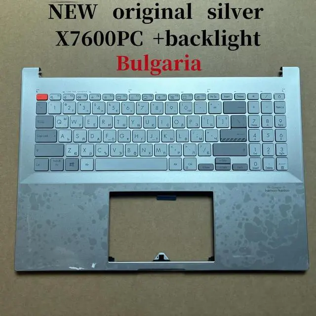 Main image of 100%Bulgaria BG For X7600 X7600P X7600PC laptop keyboard Palmrest Assembly TOP cover C case backlight 90NB0UI3