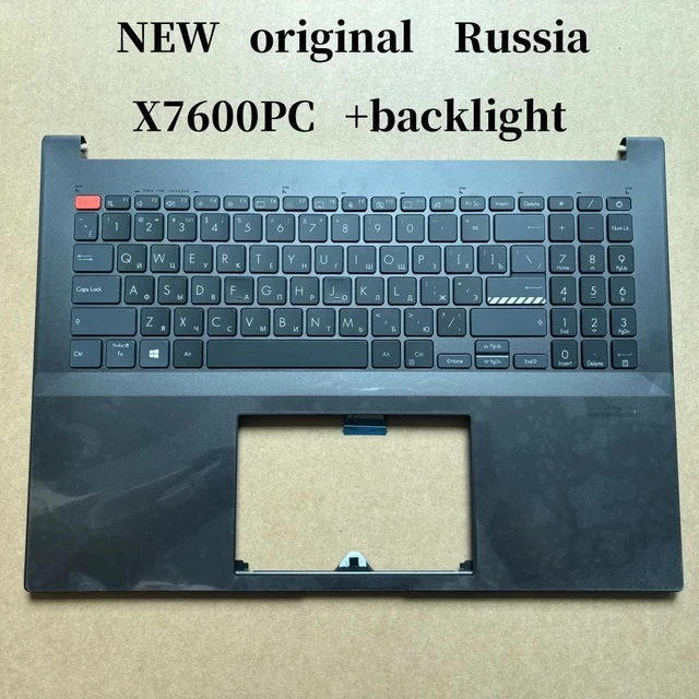 Main image of 100%RU Russia For X7600 X7600P X7600PC laptop keyboard Palmrest Assembly TOP cover C case backlight 90NB0UI2
