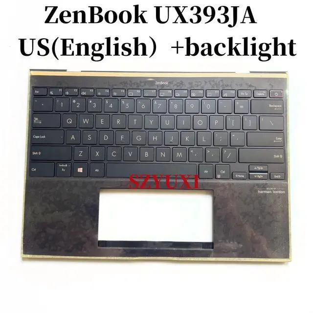 Main image of 100%US English For UX393 UX393J UX393JA laptop keyboard Palmrest Assembly TOP cover C case backlight 90NB0PF1