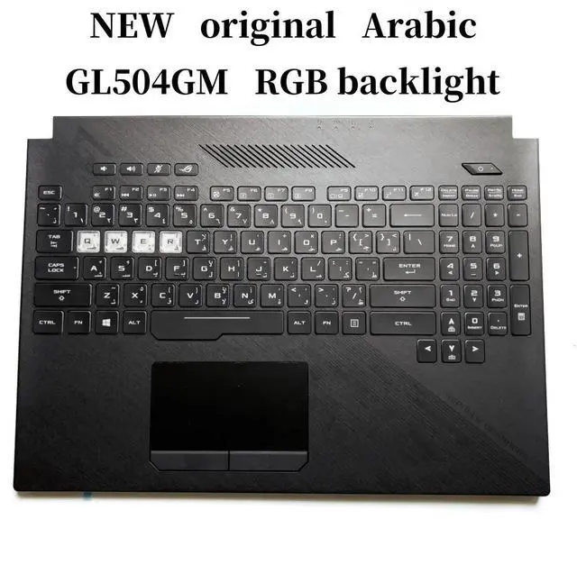 Main image of 100%Arabic AR For GL504 GL504G GL504GM laptop keyboard Palmrest Assembly TOP cover C case RGB backlight 90NR00K2