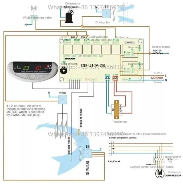 Alt view image 4 of 4 - Universal Control Board QD-U10A For Cabinet Air Conditioner Display PCB QD-U10A+ Panel Set Conditioning Repair Accessories