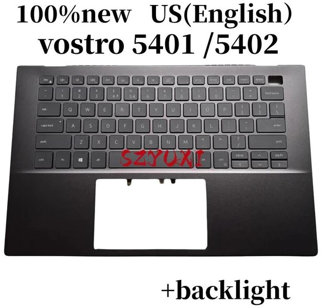 Main image of 100%US ENGLISH For vostro 5401 5402 Laptop keyboard Palmrest Assembly TOP cover C case backlight DY5HN YNY53