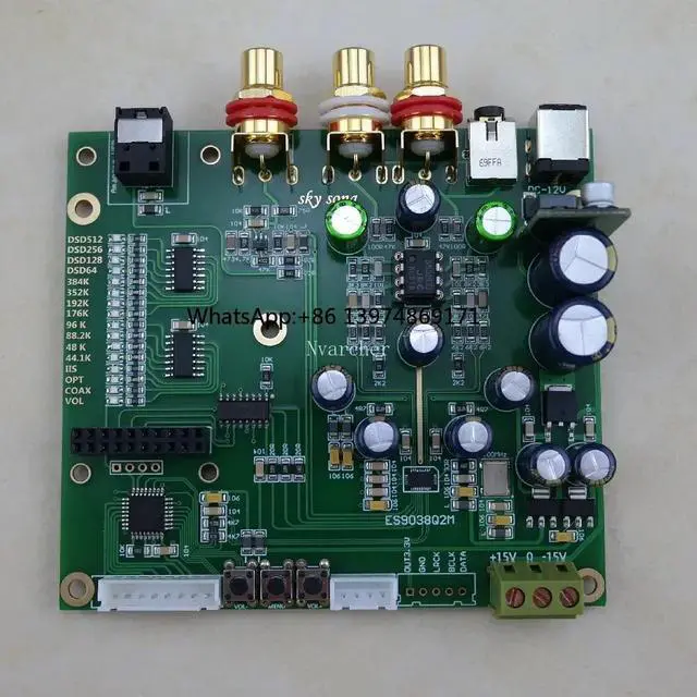 Alt view image 2 of 3 - Nvarcher ES9038Q2m Decoder Coaxial Fiber USB input I2S IIS SPDIF Digital Audio DAC Board With Screen 32bit 384k DSD256