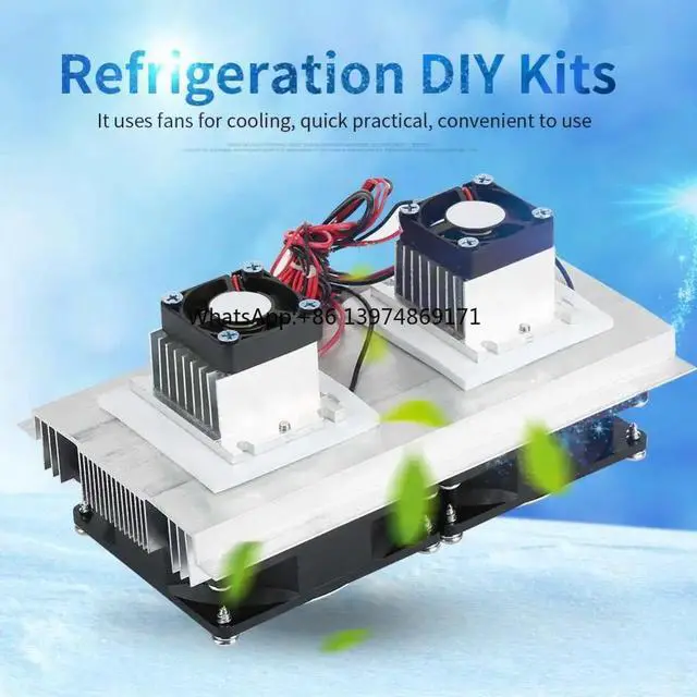 Alt view image 2 of 3 - 120W Thermoelectric Peltier Cooling System Kit 200×115×8.5mm Semiconductor Refrigeration Module With Double Fans