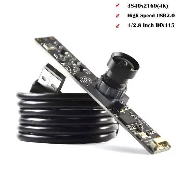 Alt view image 2 of 3 - 3840x2160 4K 8MP HD IMX415 USB Camera Module with Digital Mic FF 120° UVC-compliant, Plug and Play For Machine Vision