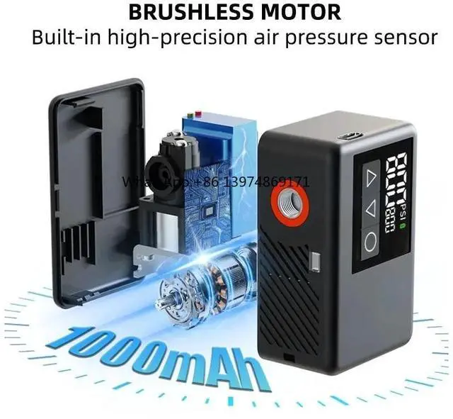 Alt view image 3 of 3 - popular Mini Rechargeable Electric Tyre Pump Digital Smart Automatic Bicycle Tire Inflator air Pump