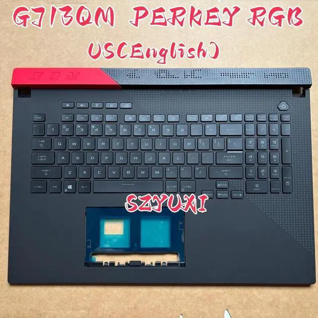 Main image of 100%US English PER KEY RGB For G713 G713Q G713QM laptop keyboard Palmrest Assembly TOP cover C case 90NR05C1
