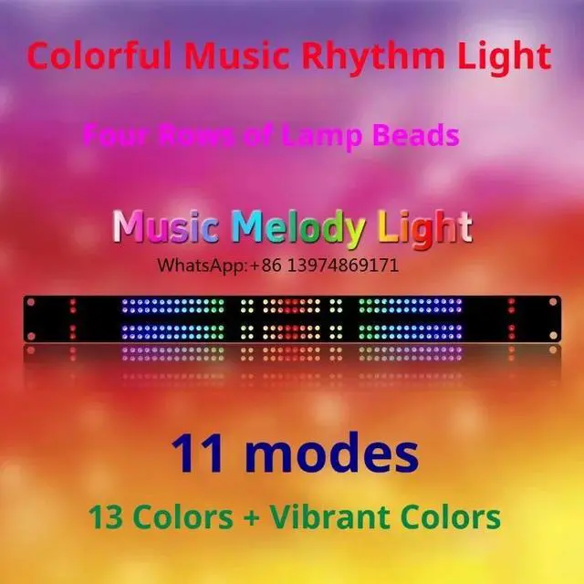 Alt view image 2 of 3 - 240 RGB Colorful 4-Row Cabinet style High Brightness LED Atmosphere Melody Rhythm Display Light