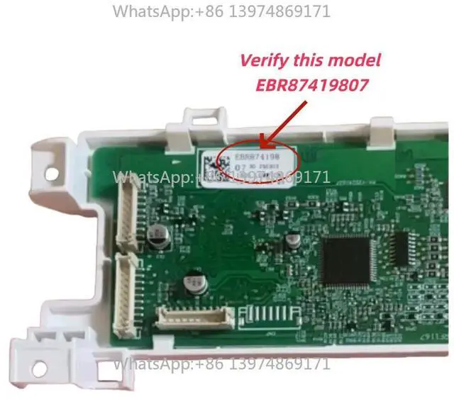 Alt view image 2 of 3 - for washing machine computer EBR87419807 (with light) knob display main control board