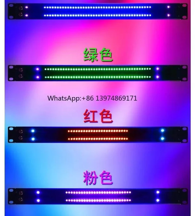 Alt view image 2 of 3 - Professional Cabinet Music 1U Double Row Flashing RGB Music Rhythm Indicator Voice Control Volume Dynamic Melody Flash