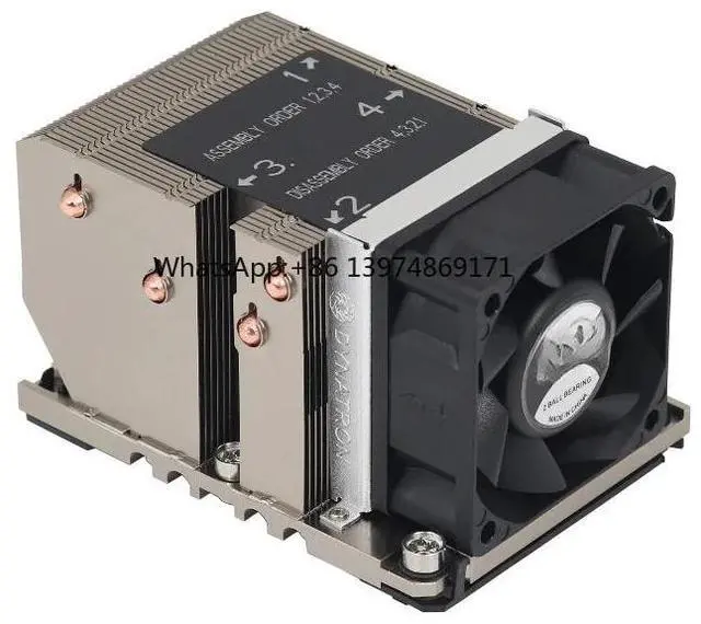 Alt view image 2 of 3 - 2U Active Server CPU Cooler Heatsink Fan 205W TDP For LGA3647 Narrow ILM B5 Server Cooling Radiator
