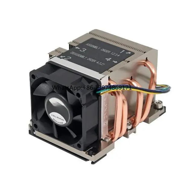 Alt view image 3 of 3 - 2U Active Server CPU Cooler Heatsink Fan 205W TDP For LGA3647 Narrow ILM B5 Server Cooling Radiator