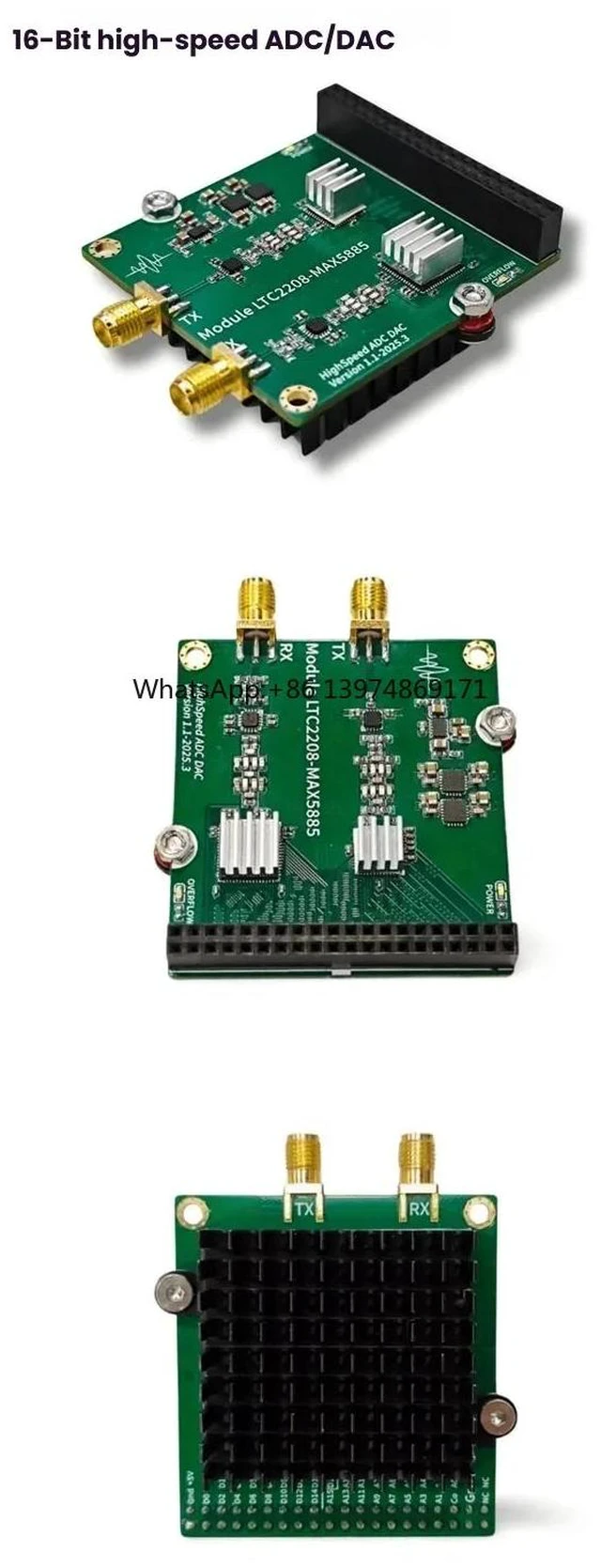 Alt view image 2 of 3 - High Speed ADC Module,High-speed DAC Module,Arbitrary Waveform Generation/Acquisition, LTC2208,MAX5885