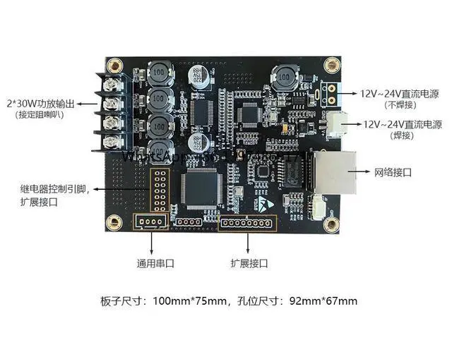 Alt view image 2 of 3 - IP Broadcast Audio Module IP Network Pillar / Speaker Dedicated 2x30W Network Power Amplifier Network Decoder