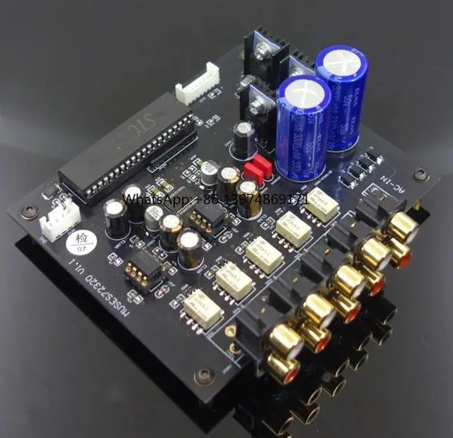Alt view image 2 of 3 - Nvarcher 2.08 Inch OLED MUSES72320 HIFI Preamplifier Volume Controller 4 in 1 Out Relay Switching with Infrared Remote Control