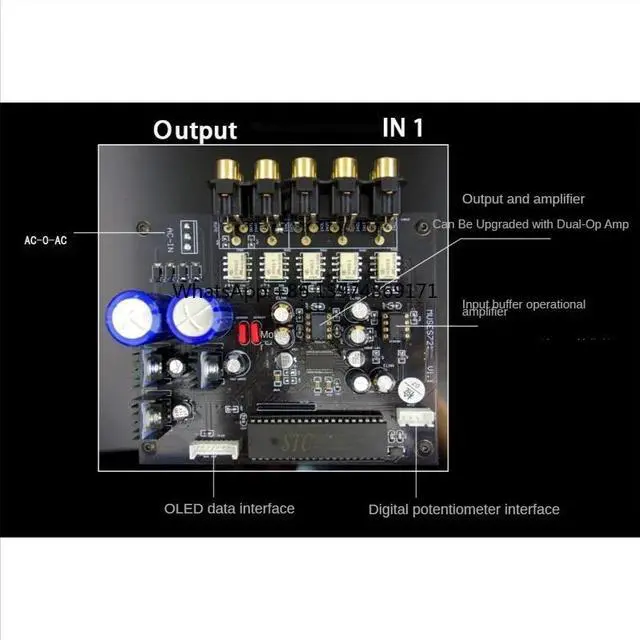 Alt view image 3 of 3 - Nvarcher 2.08 Inch OLED MUSES72320 HIFI Preamplifier Volume Controller 4 in 1 Out Relay Switching with Infrared Remote Control