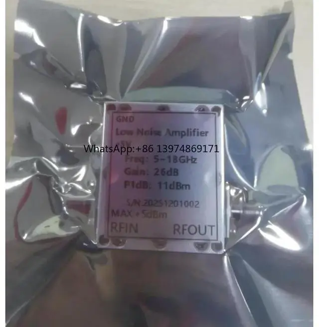 Main image of 5-18GHz Wideband RF Low Noise Amplifier LNA High Gain 26dB Ultra Low Noise Figure 1.5dB RF Signal Preamplifier Module