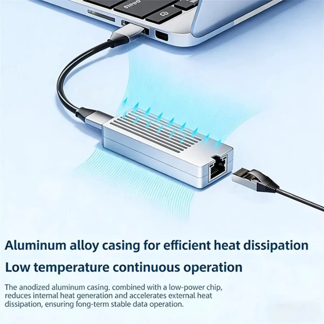 Alt view image 2 of 3 - 10GbE-T9 RTL8159 Chip USB 3.2 Gen2 10 Gigabit Ethernet Adapter/ Network Card Adapter