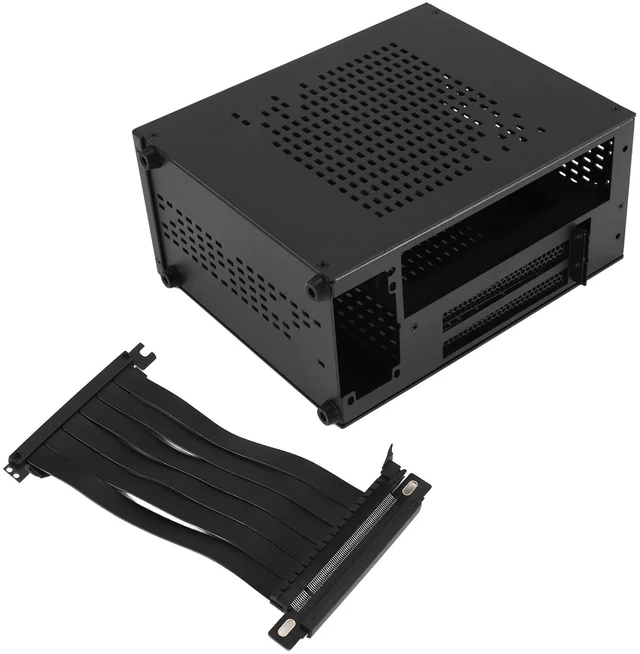 Alt view image 3 of 3 - A07 Mini ITX Computer Case Chassis HTPC Host Case USB3.0 ITX Enclosure with Graphics Card Extension Cable(A)
