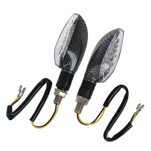 Alt view image 4 of 6 - 2Pcs 12V Carbon Motorcycle Motorbike LED Turn Signal Indicator Light Yellow Bulb
