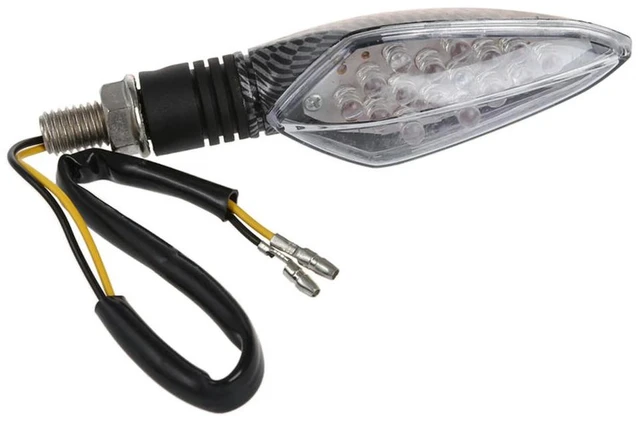 Alt view image 5 of 6 - 2Pcs 12V Carbon Motorcycle Motorbike LED Turn Signal Indicator Light Yellow Bulb