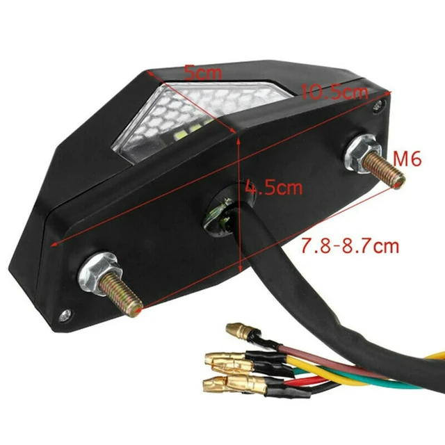 Alt view image 4 of 6 - Universal Motorcycle LED Turn Signals Modified Tail Light Cafe RFender Edge Brake Lamp