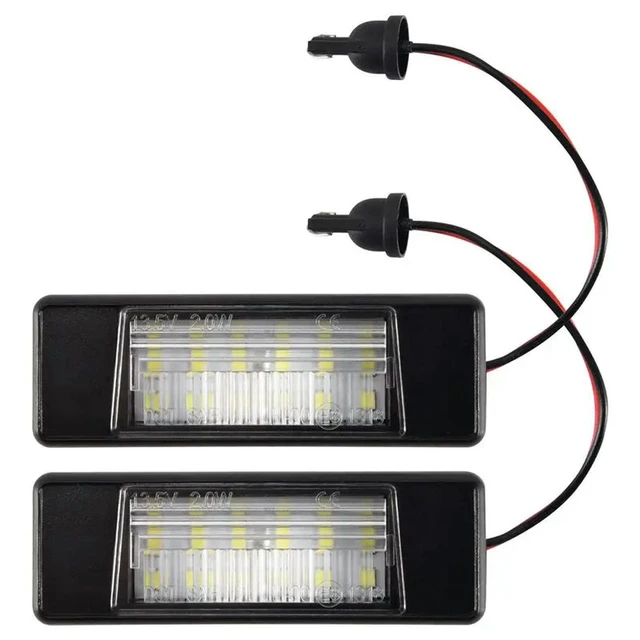 Alt view image 4 of 6 - 2Pcs Car 18Leds License Plate Lights Plastic For Nissan Qashqai X-Trail Juke Primera Bright Led Number Licence Plate Light