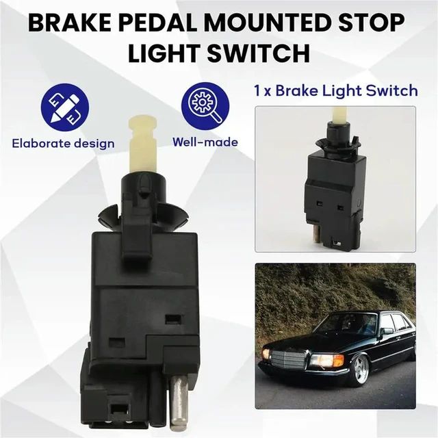 Alt view image 2 of 6 - A0005457709 / A0015450109 Brake Pedal Stop Light Lamp Switch For Mercedes Benz W140 W202 R129 R170 W208 S C SL SLK CLK