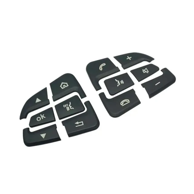 Alt view image 3 of 6 - Car Steering Wheel Button Covers Trim Stickers For Mercedes Benz GLC X253 C Class W205 CLA GLA A Class X156 C117 W176 (A)