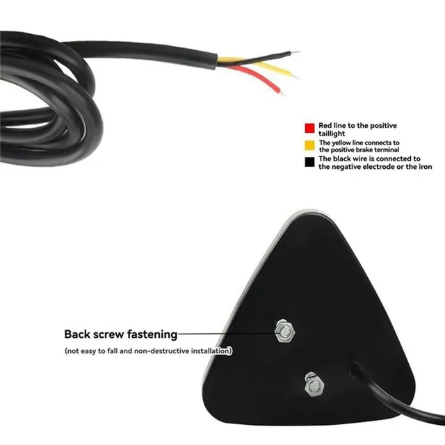Alt view image 3 of 6 - F1 Triangle Style LED Rear Stop Tail Light For Motos Pickups Trucks Cars Trailers Suvs Taillight LED Rear Stop Flashing Lamp