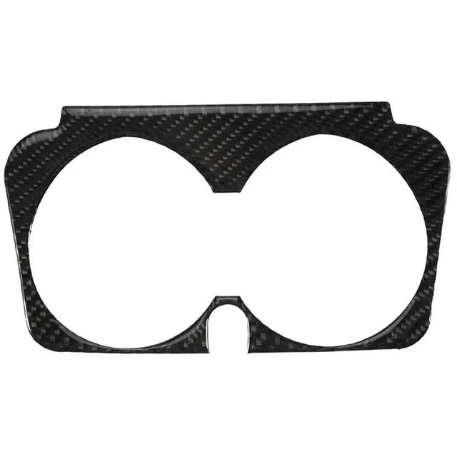 Alt view image 2 of 3 - For Mercedes Benz W205 C Class C180 C200 C300 GLC Accessories Carbon Fiber Car Interior Cup Holder Frame Trim Stickers