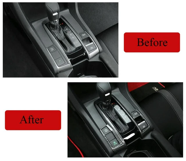 Main image of Car Central Control Panel Gear Shift Cover Trim Strips For Honda Civic 10Th 2016-2021 Accessories RHD
