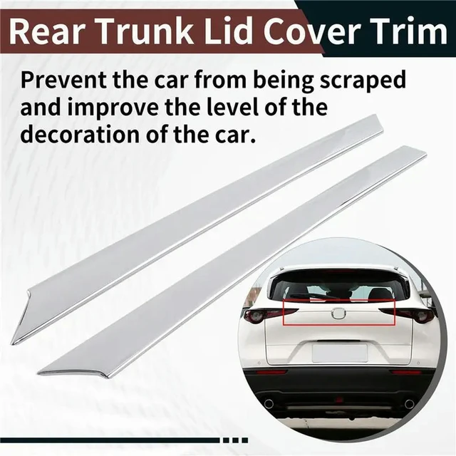 Alt view image 2 of 3 - For Mazda Cx-30 Cx30 2020-2021 Abs Rear Tail Trunk Lid Moulding Cover Trim Frame