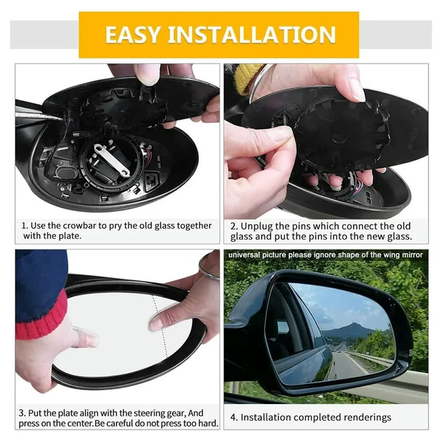 Alt view image 3 of 3 - Driver Left Side Rear View Heated Mirror Glass For E-Class W211 2002-2008 W203 00-2004 2038100121