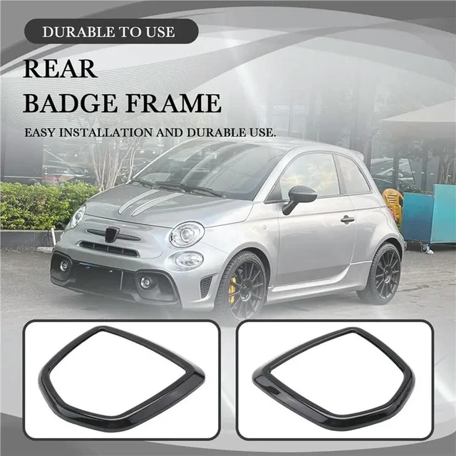 Alt view image 3 of 3 - Car Rear Logo Cover Sticker Decorative Frame Badge Cover Frame For Fiat Abarth 500 595 695